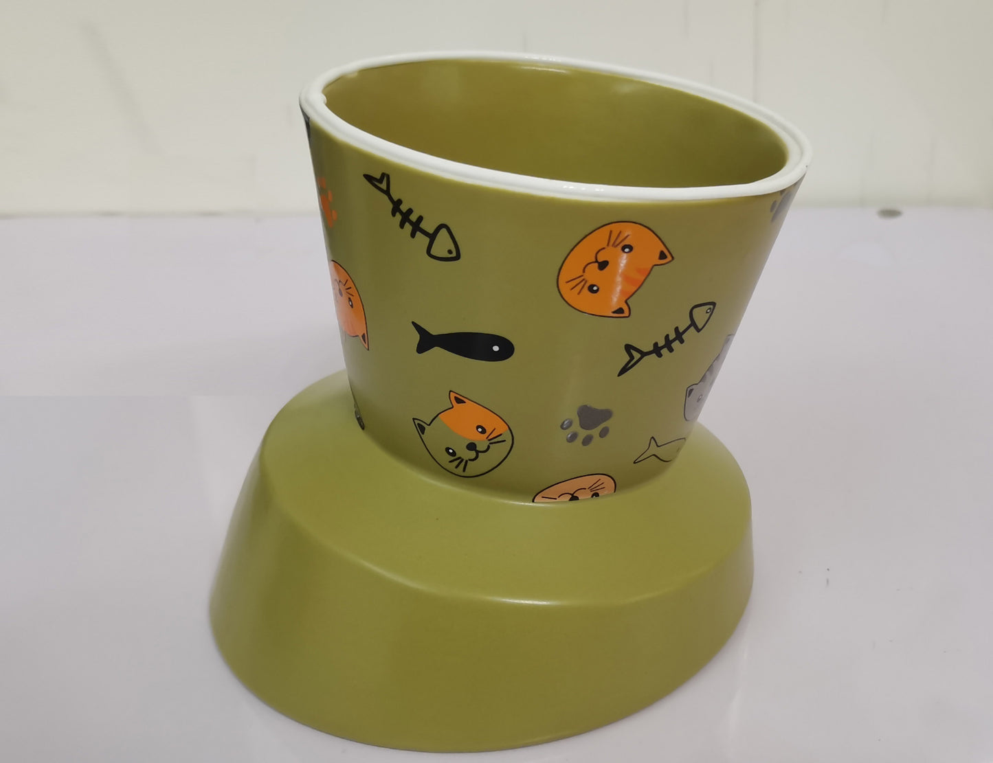 Petcocious 5 Inch Aubrey Elevated Pet Bowl Olive  - (Set of 2)