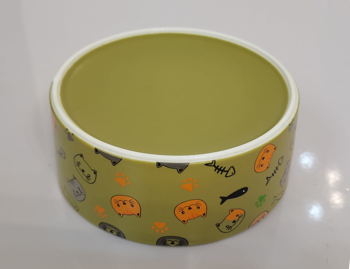 Petcocious 5 Inch Kate Cat Bowl Olive - (Set of 2)