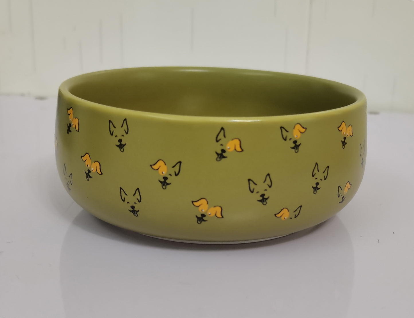 Petcocious 5 Inch Javi Pet Bowl Olive - (Set of 2)