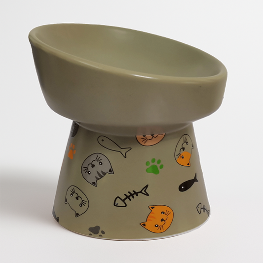 Petcocious 5 Inch Aubrey Elevated Pet Bowl Gray  - (Set of 2)