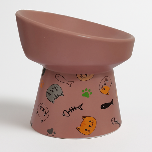 Petcocious 5 Inch Aubrey Elevated Pet Bowl Pink  - (Set of 2)