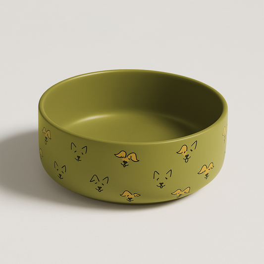 Petcocious 5 Inch Javi Pet Bowl Olive - (Set of 2)