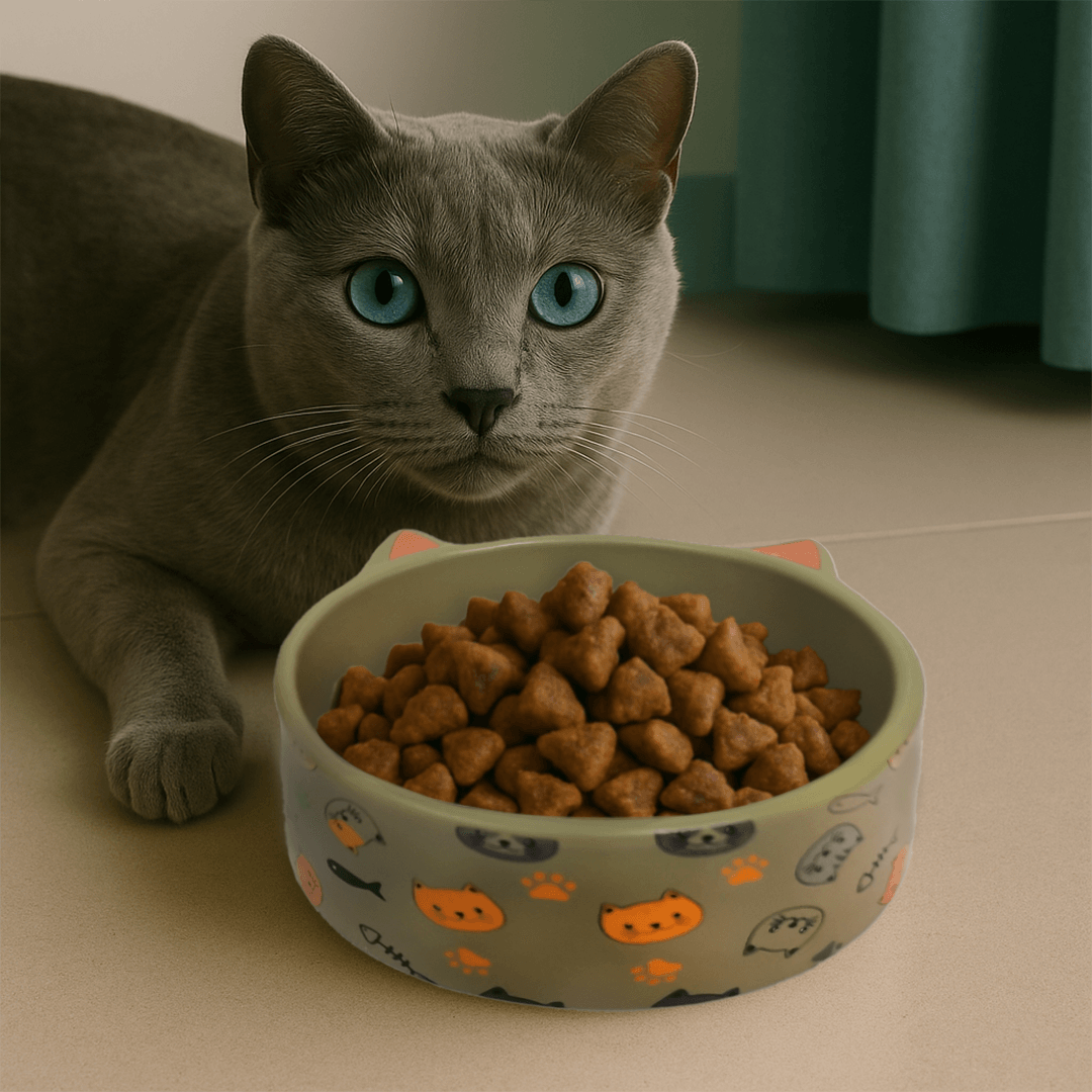 Petcocious 5 Inch Kate Cat Bowl Gray  - (Set of 2)