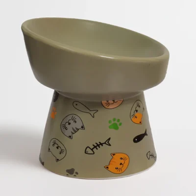 Petcocious 5 Inch Aubrey Elevated Pet Bowl Gray - (Set of 2)