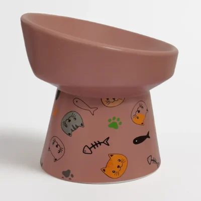 Petcocious 5 Inch Aubrey Elevated Pet Bowl Pink - (Set of 2)