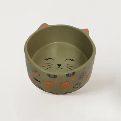 Petcocious 5 Inch Kate Cat Bowl Gray - (Set of 2)